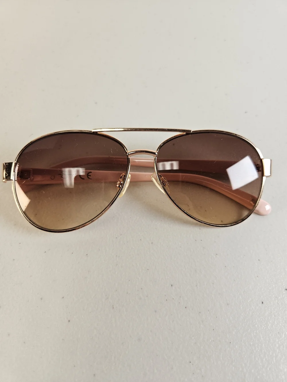 Jessica Simpson Gold Frame Brown to Pink Gradient Aviator Sunglasses